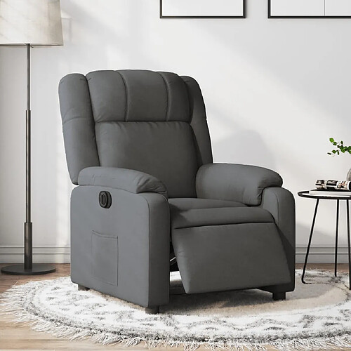 vidaXL Fauteuil inclinable électrique Gris foncé Tissu