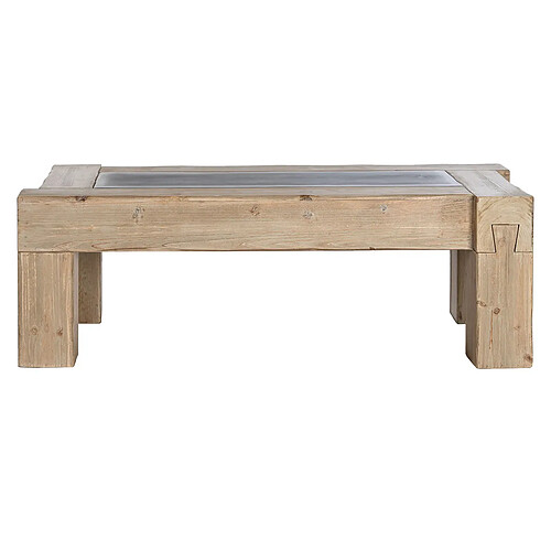 Pegane Table basse, table de salon rectangulaire en bois coloris naturel - longueur 140 x profondeur 70 x Hauteur 46 cm