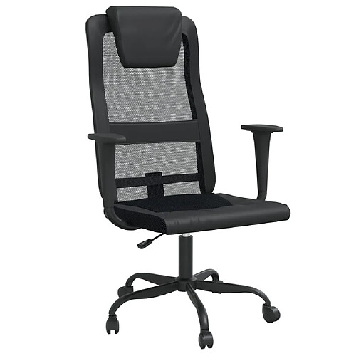 Helloshop26 Chaise fauteuil siège de bureau informatique étude réglable en hauteur noir 02_0024072