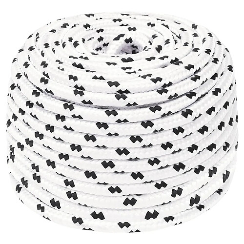 vidaXL Corde de bateau tressé Blanc 8 mmx100 m Polyester