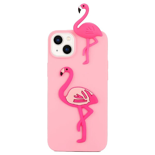 Coque en silicone décor de personnage de dessin animé 3D anti-chute pour votre iPhone 14 Plus - oiseau