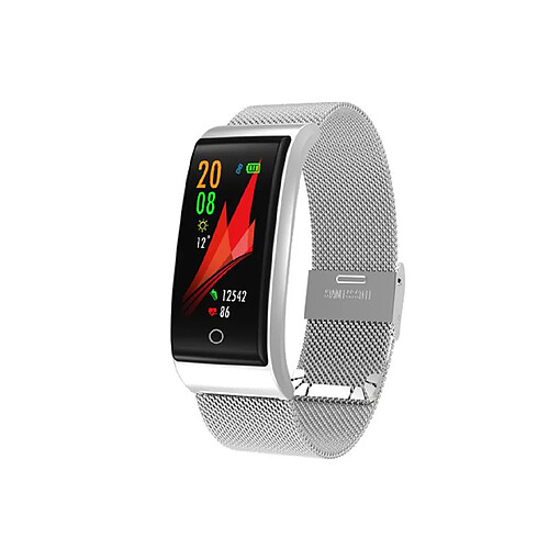 YP Select 0.96 pouces Écran couleur Pression artérielle Moniteur de fréquence cardiaque Sport Bluetooth Montre-bracelet intelligente-Argenté