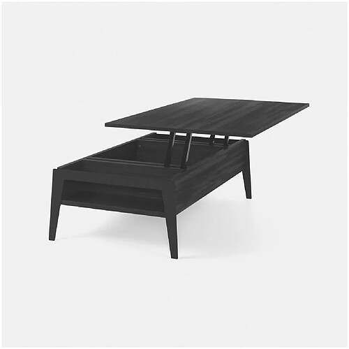 Inside 75 Table basse relevable BRIGHTON 110x70x40/65cm cadre stratifié noir pieds métal