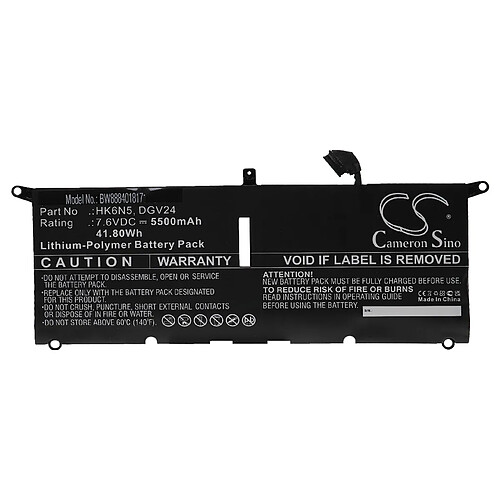 vhbw Batterie compatible avec Dell Inspiron 13 5000 5390, 5390-D1305L, 5390-D1305S, 5390 ordinateur portable (5500mAh, 7,6V, Li-polymère)