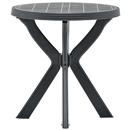 vidaXL Table de bistro Anthracite Ø70 cm Plastique