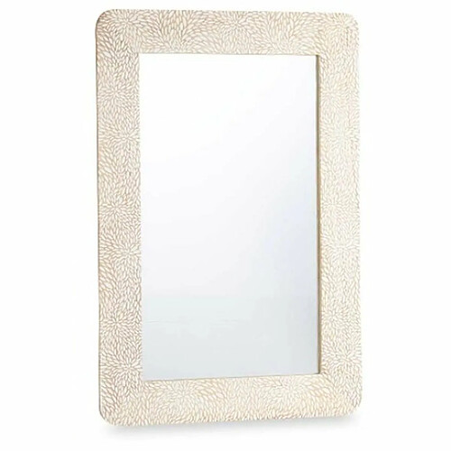 Gift Decor Miroir mural Blanc Marron Bois de manguier Volets 90 x 60 x 2 cm