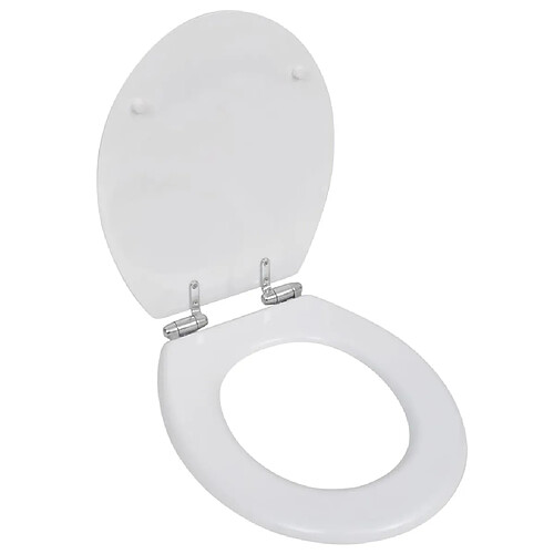 vidaXL Siège de toilette MDF Couvercle à fermeture en douceur Blanc