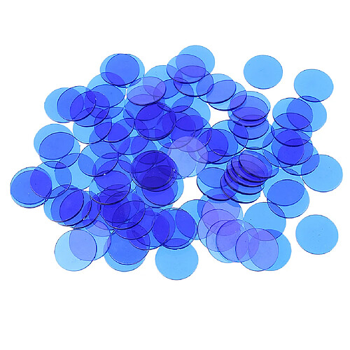 Puce De Bingo Translucide 100 Pièces 3/4 Pouce Pour Cartes De Jeu De Bingo Bleu