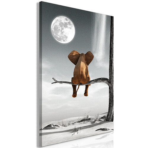 Artgeist Tableau - Elephant and Moon (1 Part) Vertical [20x30]