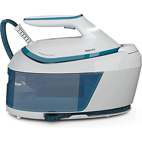 Philips PerfectCare 6000 Series Centrale Vapeur 1.8L 2400W Arrêt automatique Réservoir d'Eau Amovible Blanc Bleu