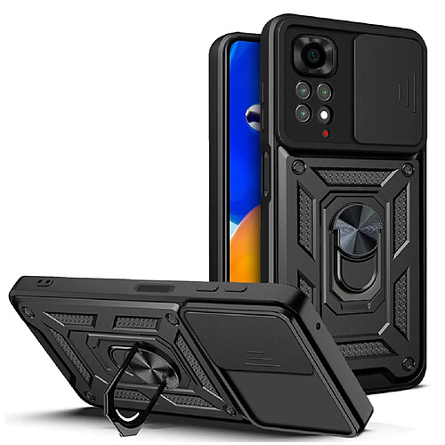 Coque en TPU anti-chocs avec béquille rotative, noir pour votre Xiaomi Redmi Note 11S 4G