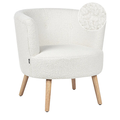 Beliani Fauteuil ODENZEN Bouclé Blanc