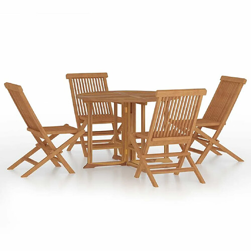 Maison Chic Mobilier à dîner pliable 5 pcs,Table et chaises d'extérieur Bois solide de teck -GKD852318