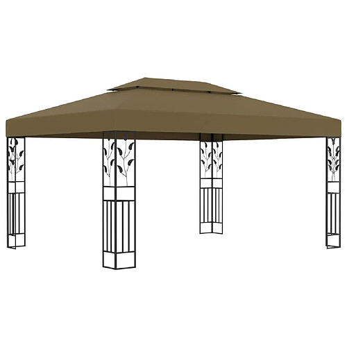 Maison Chic Tonnelle | Pergola avec double toit 3x4 m Taupe 180 g/m² -GKD20848