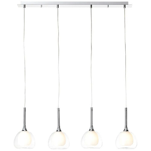 Brilliant (Lighting) Suspensions HADAN 4x40W E14 Chrome-blanc-transparent