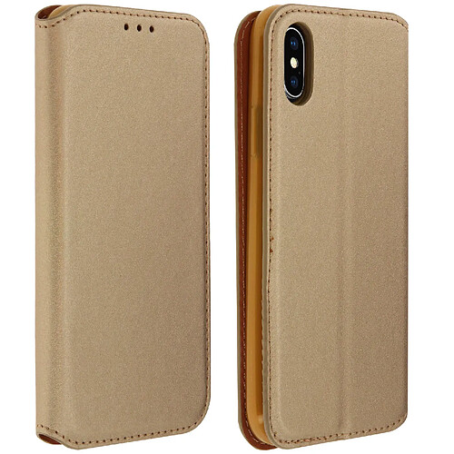 Avizar Etui iPhone X / XS Housse folio portefeuille protection Classic Edition doré