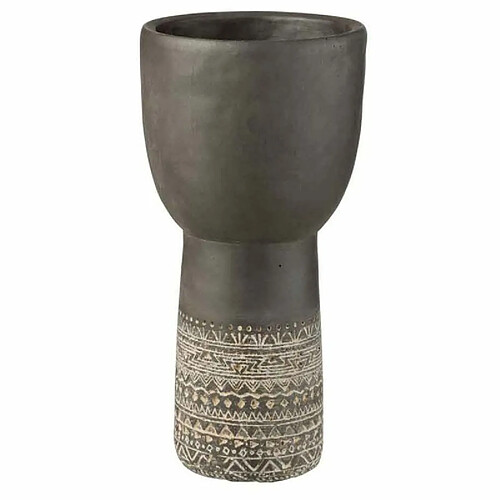 Paris Prix Cache-Pot Déco en Ciment Ethnic 37cm Gris