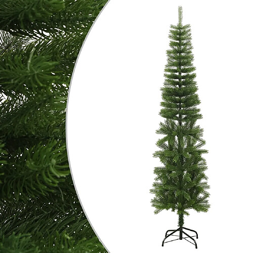 vidaXL Sapin de Noël artificiel mince avec support 240 cm PE