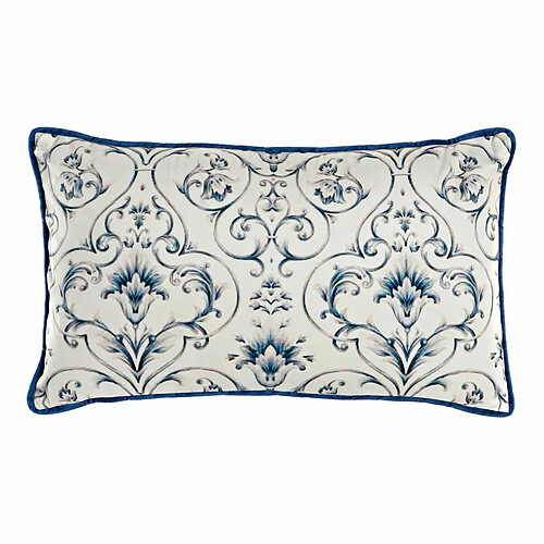 Coussin DKD Home Decor Bleu 50 x 10 x 30 cm Fleurs