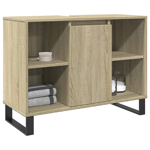 vidaXL Armoire salle de bain chêne sonoma 80x33x60cm bois d'ingénierie