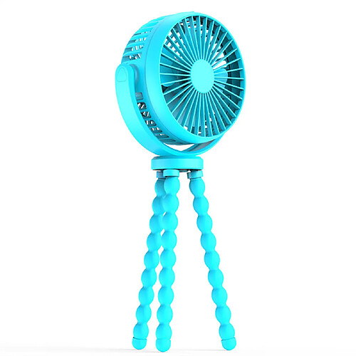 (Bleu) Hansona Mini Ventilateur de Poussette Portatif avec Trépied Flexible