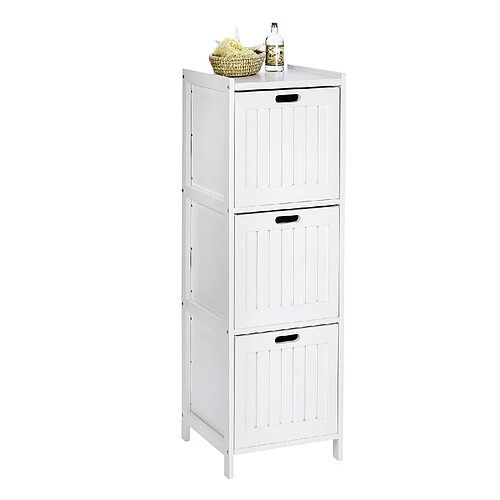 WENKO Etagère de salle de bain bord de mer Olso - L. 36 x H. 112 cm - Blanc