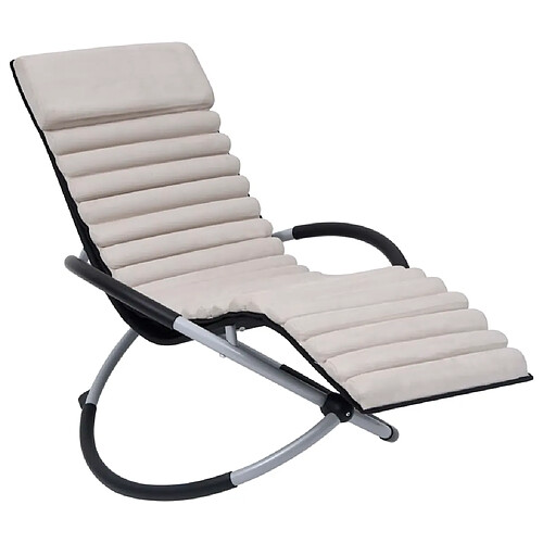 vidaXL Coussin de chaise longue Crème Daim