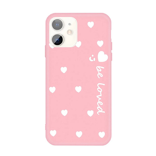 Wewoo Coque Pour iPhone 11 visage souriant plusieurs coeurs d'amour motif coloré givré TPU téléphone étui de protection rose