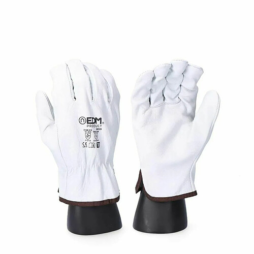 Gants de travail EDM Transport Blanc Peau de vache - 7