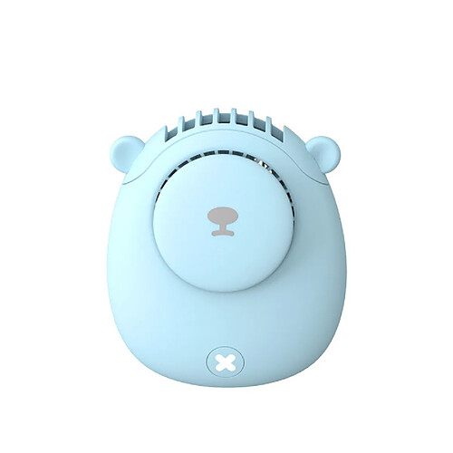 (Bleu) Cou d'Ours Mignon Suspendu Chargement Usb Ventilateurs Suspendus Portables de Conception de Cou Paresseux