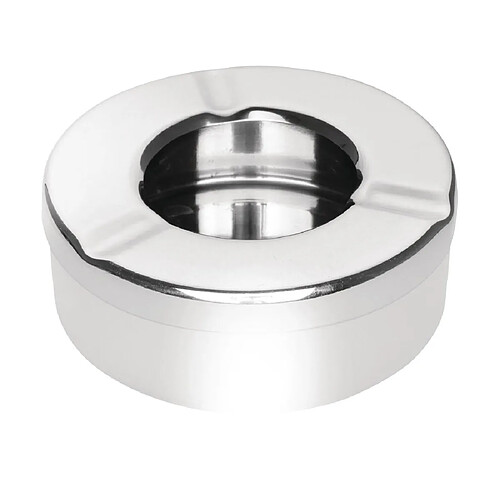 Cendrier Inox Anti-Vent Diamètre 90 mm - Lot de 6 - Olympia