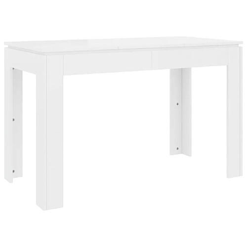 Maison Chic Table de salle à manger,Table à dîner Blanc brillant 120x60x76 cm Aggloméré -GKD12692