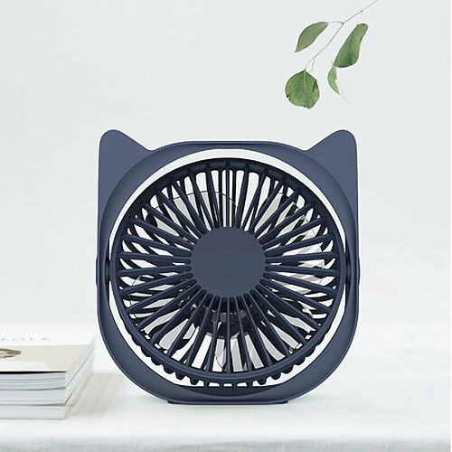 (Bleu) Mini Ventilateur de Table Usb Ventilateur De Bureau de Dortoir Silencieux Portable Fonctionnement Mécanique