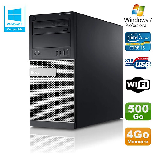 PC Tour Dell Optiplex 790 Intel Core I5 3.1Ghz 4Go Disque 500 Go DVD WIFI Win 7 · Occasion