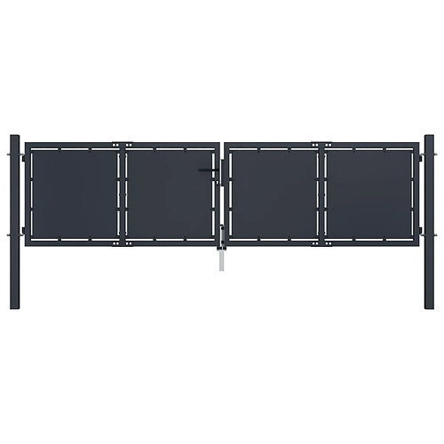 vidaXL Portail de jardin Acier 300 x 75 cm Anthracite