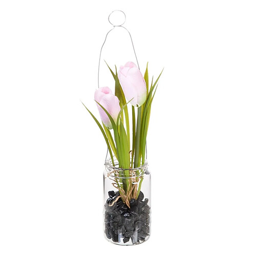 BigBuy Home Plante décorative Polyester Polyéthylène Fer 7 x 7 x 18 cm