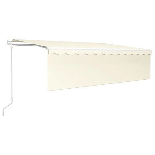 Maison Chic Auvent automatique | Store banne extérieur | Marquise store capteur de vent et LED 5x3 m Crème -MN16220