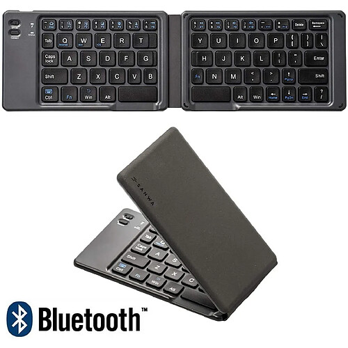 Clavier Bluetooth Pliable, Poche Ultra-Fine Sans Fil Rechargeable Gris