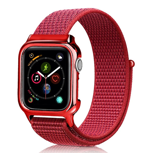 Wewoo Montre simple en nylon Mode Bracelet avec cadre pour Apple la série 4 40mm Rouge