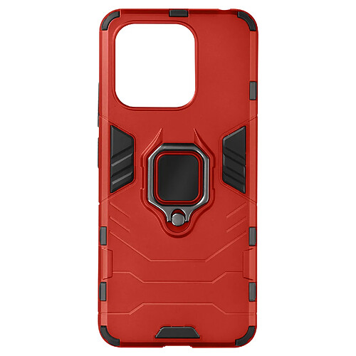 Avizar Coque pour Xiaomi Redmi 12C Hybride Antichoc Bague Métallique Support Rouge