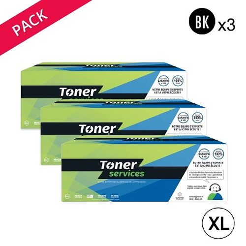 Pack de 3 Toners noirs compatibles à HP CF294X marque Toner Services