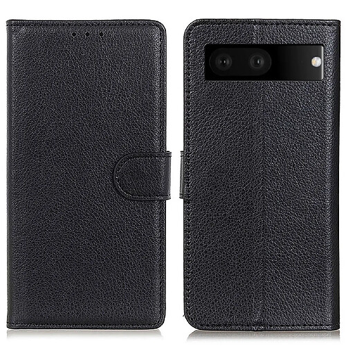 Etui en PU texture litchi avec support, noir pour votre Google Pixel 7