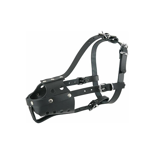 ZOLUX Muselière en cuir pour chien type police noire Taille 6.