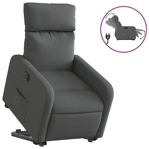 Maison Chic Fauteuil Relax pour salon, Fauteuil inclinable électrique gris foncé tissu -GKD32643