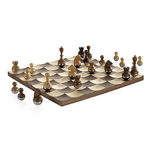 Umbra Wobble Chess Set Brown