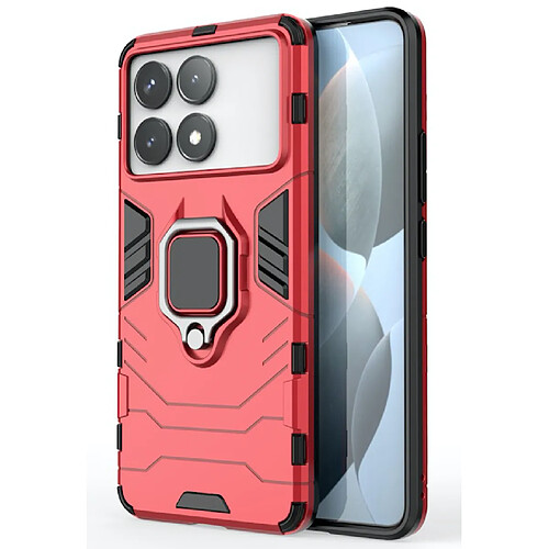 Htdmobiles Coque pour Xiaomi Poco F6 Pro 5G / Redmi K70 5G / K70 Pro 5G / K70S - housse etui rigide anti choc + verre trempe - ROUGE