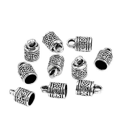 10pcs bouchon en plastique bouchon perle bricolage cordon en cuir conclusions de bijoux argent