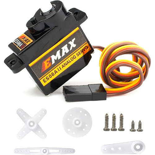 EMax ES08A II 8.6g Servo analogique à engrenages en plastique avec kit de support de bras 15T pour pièces de rechange axiales SCX24 RC