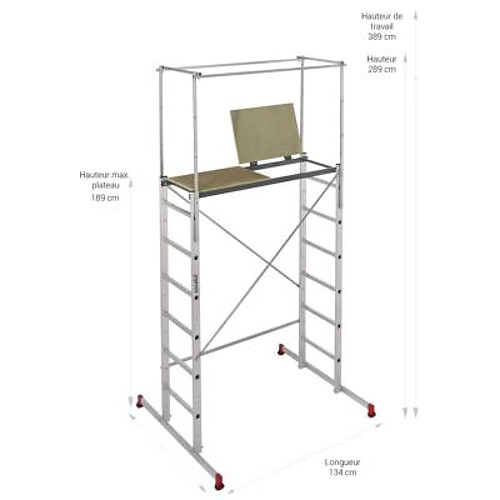 Escalux Échafaudage aluminium 3.89 m altus 190