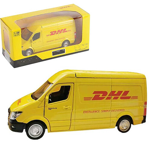 Universal Nouveauté 15cm 1/36 Commercial en alliage métallique Camion Express DHL Retrait Modèle de voiture jouet Cadeau de collection Cadeau d'anniversaire | Voiture jouet moulée sous pression